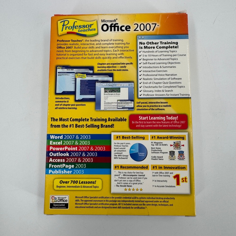 Professor Teaches MS Office‎ 2007 Tutorial Set PC Multi 12 Program Training - Picture 3 of 6